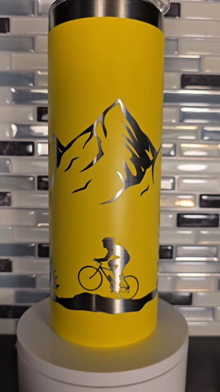 20oz Engrave Mountain Biking Tumbler