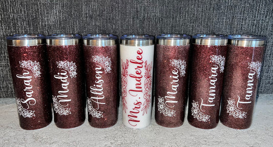 Epoxied Wedding Party Tumblers