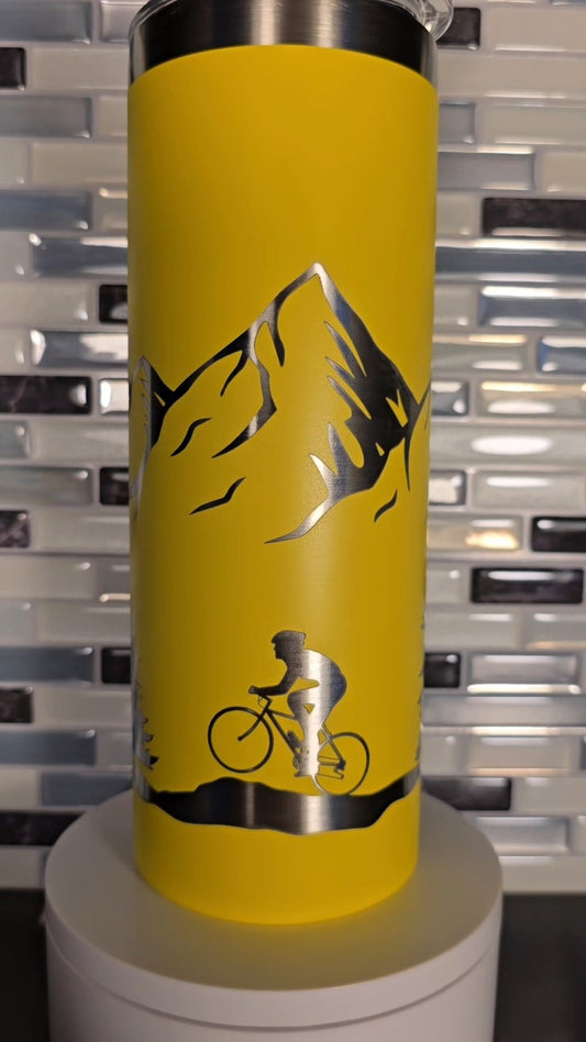 20oz Engrave Mountain Biking Tumbler