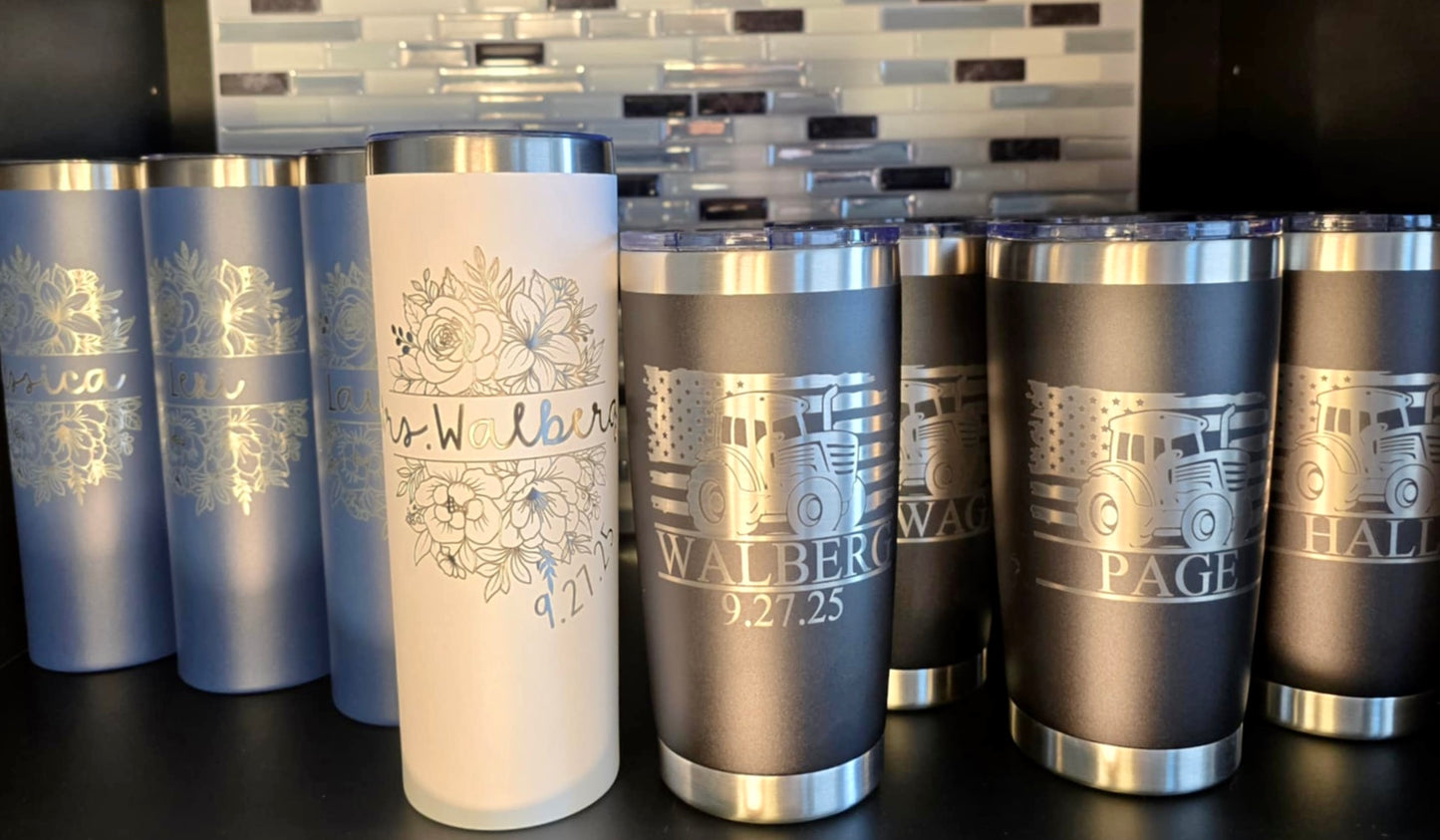 Engraved Wedding Party Tumblers